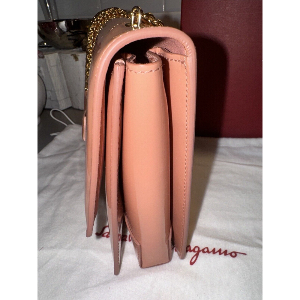 Auth Salvatore Ferragamo Handbag Shoulder Bag Pink Patent Leather - Picture 8 of 16